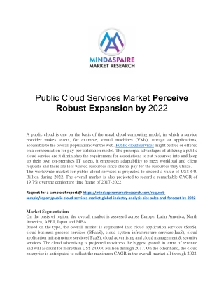 Public Cloud Services Market Perceive Robust Expansion by 2022