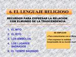 6. EL LENGUAJE RELIGIOSO