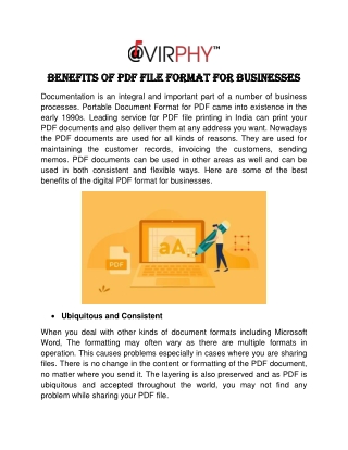 Benefits of PDF File Format For Businesses