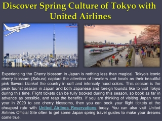 Discover Spring Culture of Tokyo with United Airlines