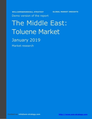 WMStrategy Demo Middle East Toluene Market January 2019