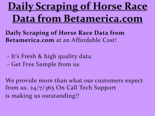 Daily Scraping of Horse Race Data from Betamerica.com