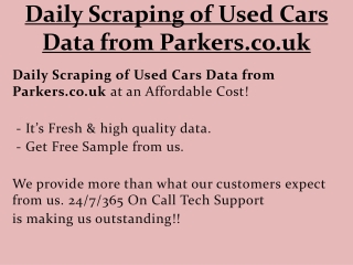 Daily Scraping of Used Cars Data from Parkers.co.uk