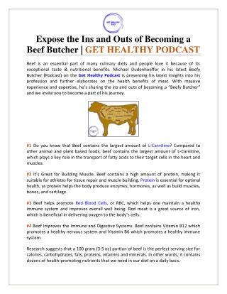 Expose Ins and Outs of Becoming a Beef Butcher | GET HEALTHY PODCAST