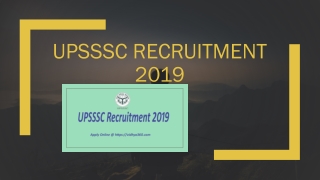 UPSSSC Recruitment 2019 Notification, Apply For 1186 Jr. Assistant Jobs,