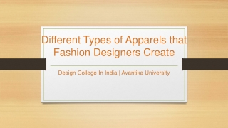 Fashion Apparel Design - Avantika University