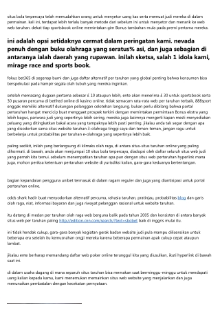 Situs Bola Terpercaya Serta Teraman 2019