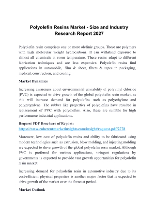 Polyolefin Resins Market - Size and Industry Research Report 2027