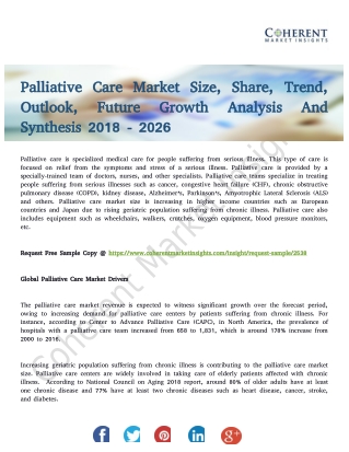 Palliative Care Market Observational Studies by Top Companies to 2026