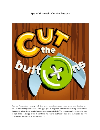 Cut the Buttons App | Speech Therapy Center In Peoria AZ