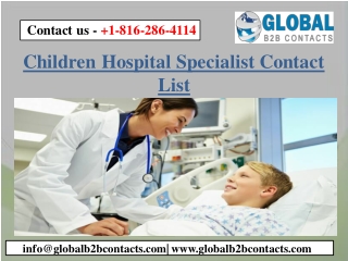 Children Hospital Specialist Contact List