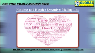 Hospices and Hospice Executives Mailing List