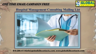 Hospital Management Consulting Mailing List