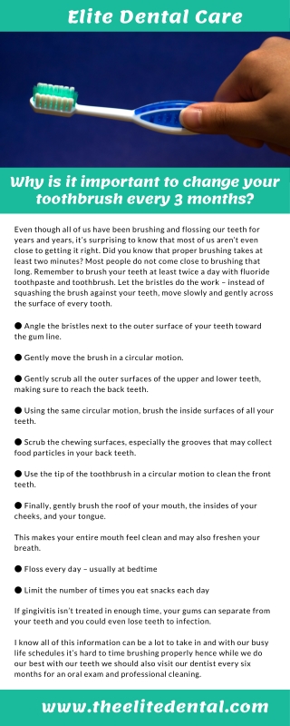 Why is it Important to Change your Toothbrush Every 3 Months - Elite Dental Care Tracy