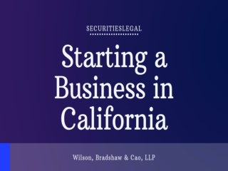 Starting a Business in California