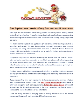 Paydayrooster - Fast Payday Loans Canada
