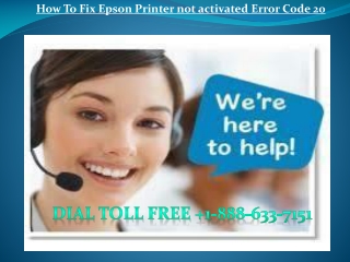 Fix Epson Pinter not activated error code 20