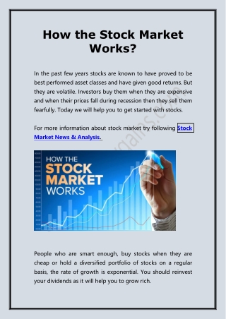 How the Stock Market Works?