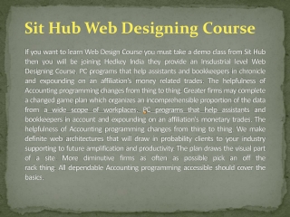 Web Designing Course