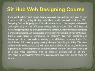 Web Designing Course