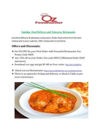 Sunshine Food Delivery and Takeaway Restaurants