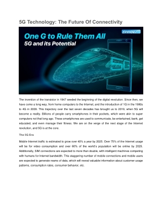 5G Technology: The Future Of Connectivit