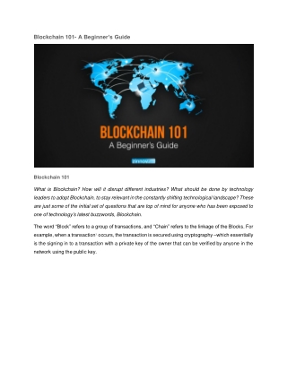 Blockchain 101- A Beginner’s Guide