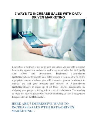 7 WAYS TO INCREASE SALES WITH DATA-DRIVEN MARKETING