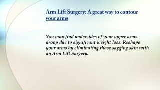 Arm Lift Surgery Denver