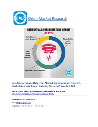 Residential Smoke Detectors Market: Global Market Size, Industry Trends, Leading Players, Market Share and Forecast 2018