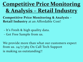 Competitive Price Monitoring & Analysis – Retail Industry