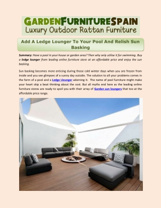 Add A Ledge Lounger To Your Pool And Relish Sun Basking