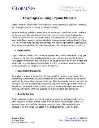 Advantages of Using Organic Skincare