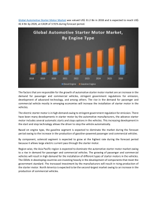 Global Automotive Starter Motor Market