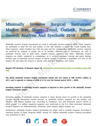 Minimally Invasive Surgical Instrument Market Necessity And Demand to 2026