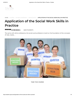 Application of the Social Work Skills in Practice - Edukite