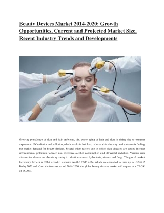 Beauty Devices Market Competitive landscape, Growth Strategies for Business Development, Analysis & Forecast, 2014-2020