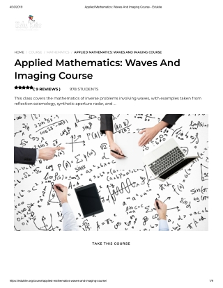 Applied Mathematics_ Waves And Imaging Course - Edukite