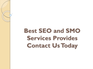 Best SEO and SMO Services Provides Contact Us Today