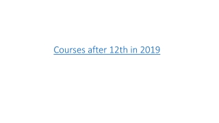 Best Courses after 12th in 2019