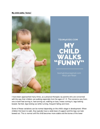 My child walks funny | Physical Therapy Center In Peoria AZ