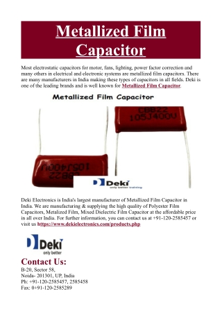 Metallized Film Capacitor