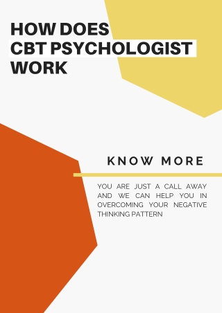 How Does CBT Psychologist Work