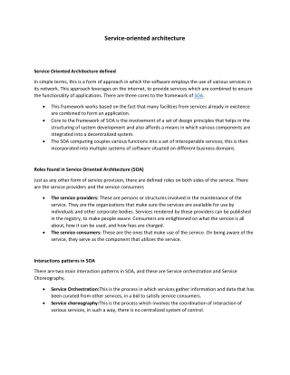Service Oriented Architecture defined