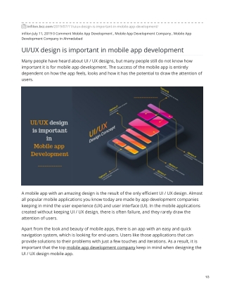UI/UX design is important in mobile app development