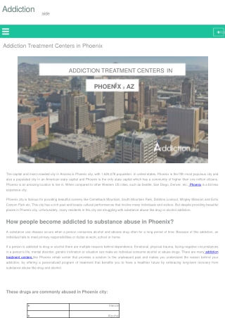 Addiction Treatment Centers in Phoenix