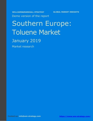WMStrategy Demo Southern Europe Toluene Market January 2019