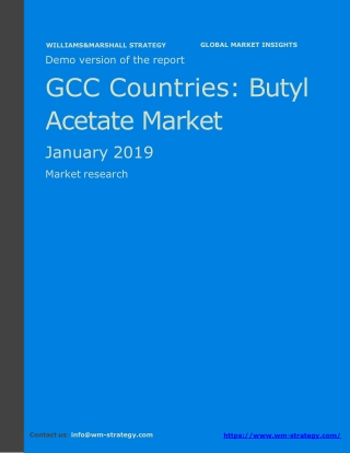 WMStrategy Demo GCC Countries Butyl Acetate Market January 2019