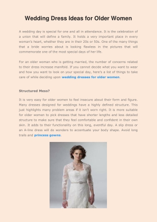Wedding Dress Ideas for Older Women