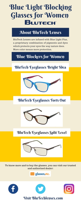 Blue Light Blocking Glasses for Women by BluTech